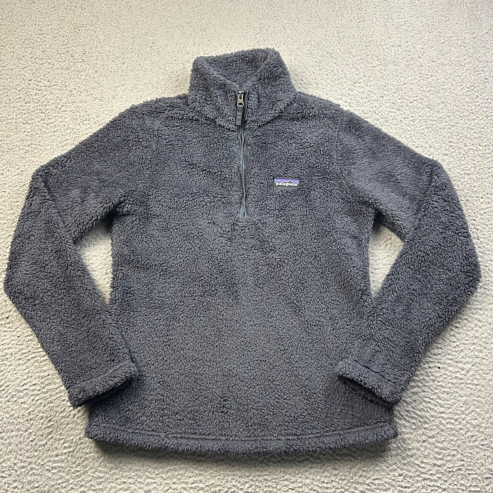 Patagonia Los Gatos 1/4 Zip Womens Grey Deep Pile Pullover Sherpa Fleece Small